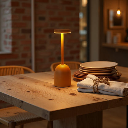Night light - Minimalist - Scandinavian style - Living room, study, bedroom - Bedside lamp - Orange