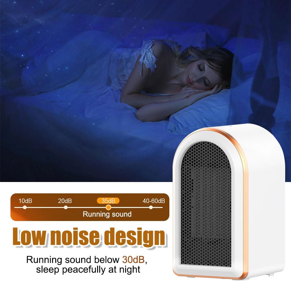 Fan Heater - 1200W Portable Heater with PTC Graphene Heating - Fast Heating, 360° Heat Circulation, Quiet Operation, 12-Hour Timer, LED Display