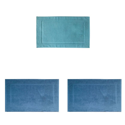 2PCS White Cotton Classic Rug Bath Mats Absorbent Cotton Hotel Spa Shower Bathtub Mats [Not A Bathroom Rug] Machine Washable Shower Bathroom Floor Towel B 1PCS & C 2PCS