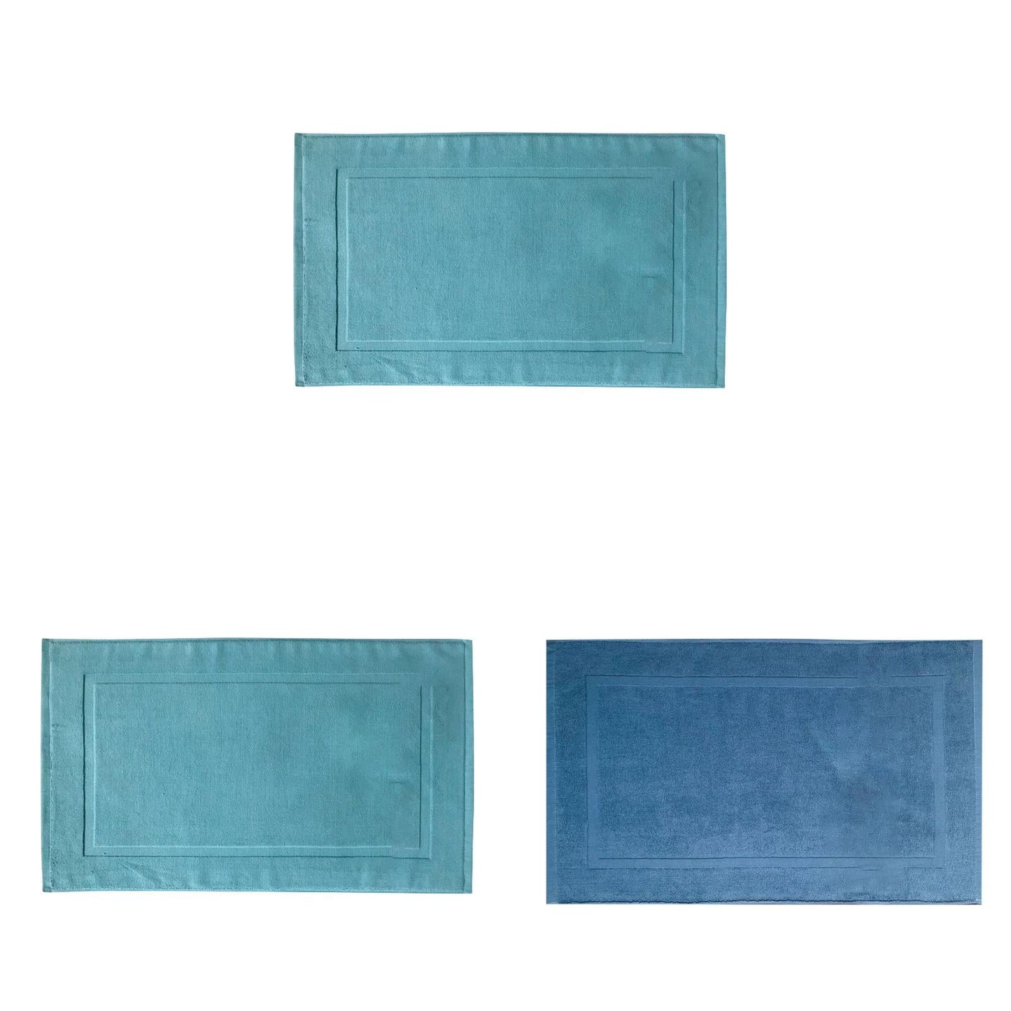2PCS White Cotton Classic Rug Bath Mats Absorbent Cotton Hotel Spa Shower Bathtub Mats [Not A Bathroom Rug] Machine Washable Shower Bathroom Floor Towel B 2PCS & C 1PCS