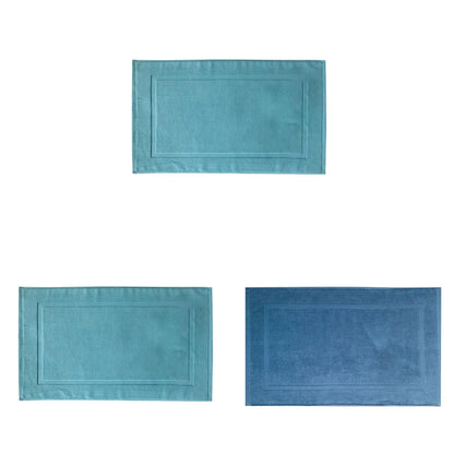 2PCS White Cotton Classic Rug Bath Mats Absorbent Cotton Hotel Spa Shower Bathtub Mats [Not A Bathroom Rug] Machine Washable Shower Bathroom Floor Towel B 2PCS & C 1PCS