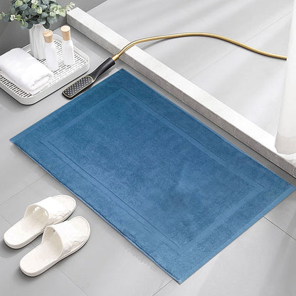 2PCS White Cotton Classic Rug Bath Mats Absorbent Cotton Hotel Spa Shower Bathtub Mats [Not A Bathroom Rug] Machine Washable Shower Bathroom Floor Towel B 2PCS & C 1PCS