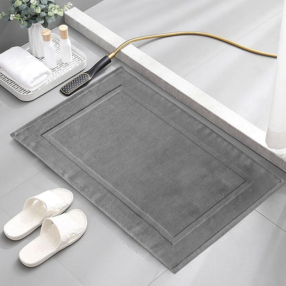 2PCS White Cotton Classic Rug Bath Mats Absorbent Cotton Hotel Spa Shower Bathtub Mats [Not A Bathroom Rug] Machine Washable Shower Bathroom Floor Towel B 2PCS & C 1PCS