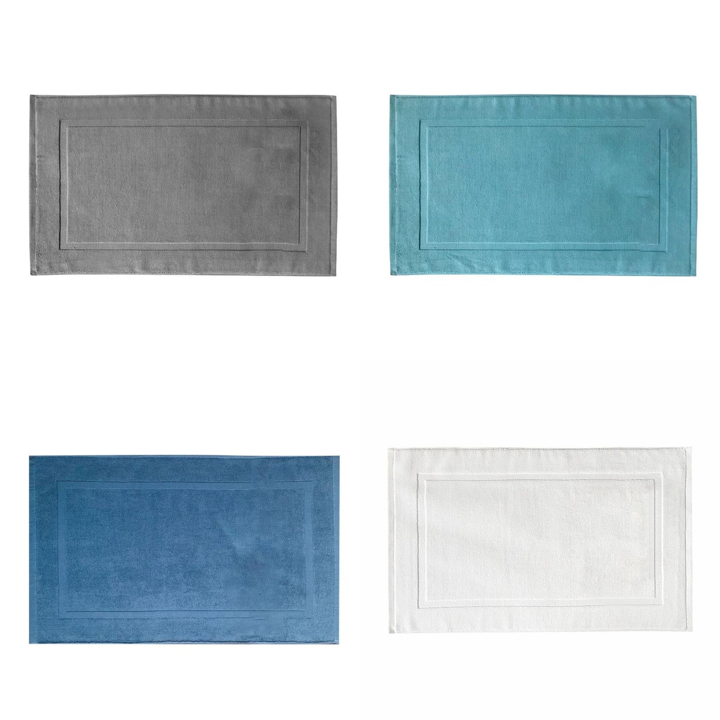 2PCS White Cotton Classic Rug Bath Mats Absorbent Cotton Hotel Spa Shower Bathtub Mats [Not A Bathroom Rug] Machine Washable Shower Bathroom Floor Towel White 1PCS & A 1PCS & B 1PCS & C 1PCS