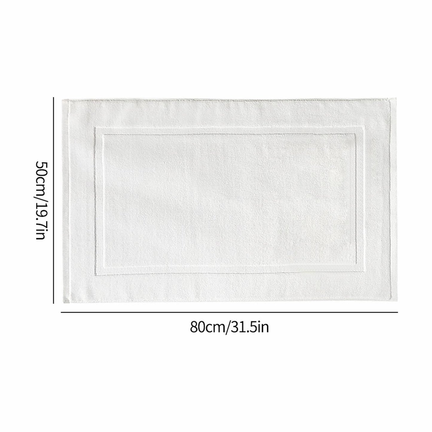 2PCS White Cotton Classic Rug Bath Mats Absorbent Cotton Hotel Spa Shower Bathtub Mats [Not A Bathroom Rug] Machine Washable Shower Bathroom Floor Towel White 1PCS & A 1PCS & B 1PCS & C 1PCS