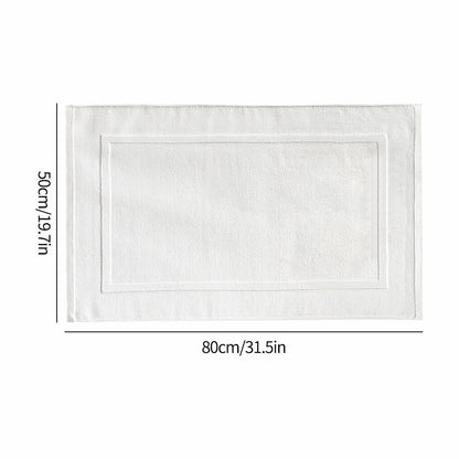 2PCS White Cotton Classic Rug Bath Mats Absorbent Cotton Hotel Spa Shower Bathtub Mats [Not A Bathroom Rug] Machine Washable Shower Bathroom Floor Towel White 1PCS & A 1PCS & B 1PCS & C 1PCS