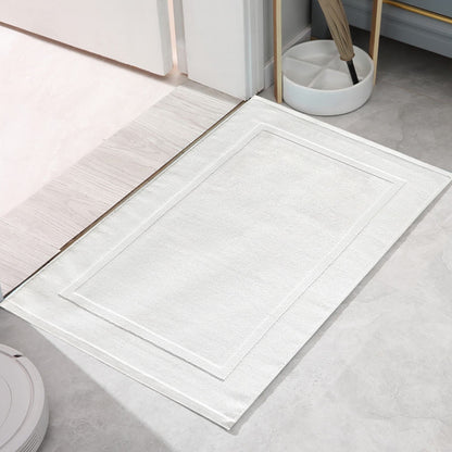 2PCS White Cotton Classic Rug Bath Mats Absorbent Cotton Hotel Spa Shower Bathtub Mats [Not A Bathroom Rug] Machine Washable Shower Bathroom Floor Towel White 1PCS & A 1PCS & B 1PCS & C 1PCS