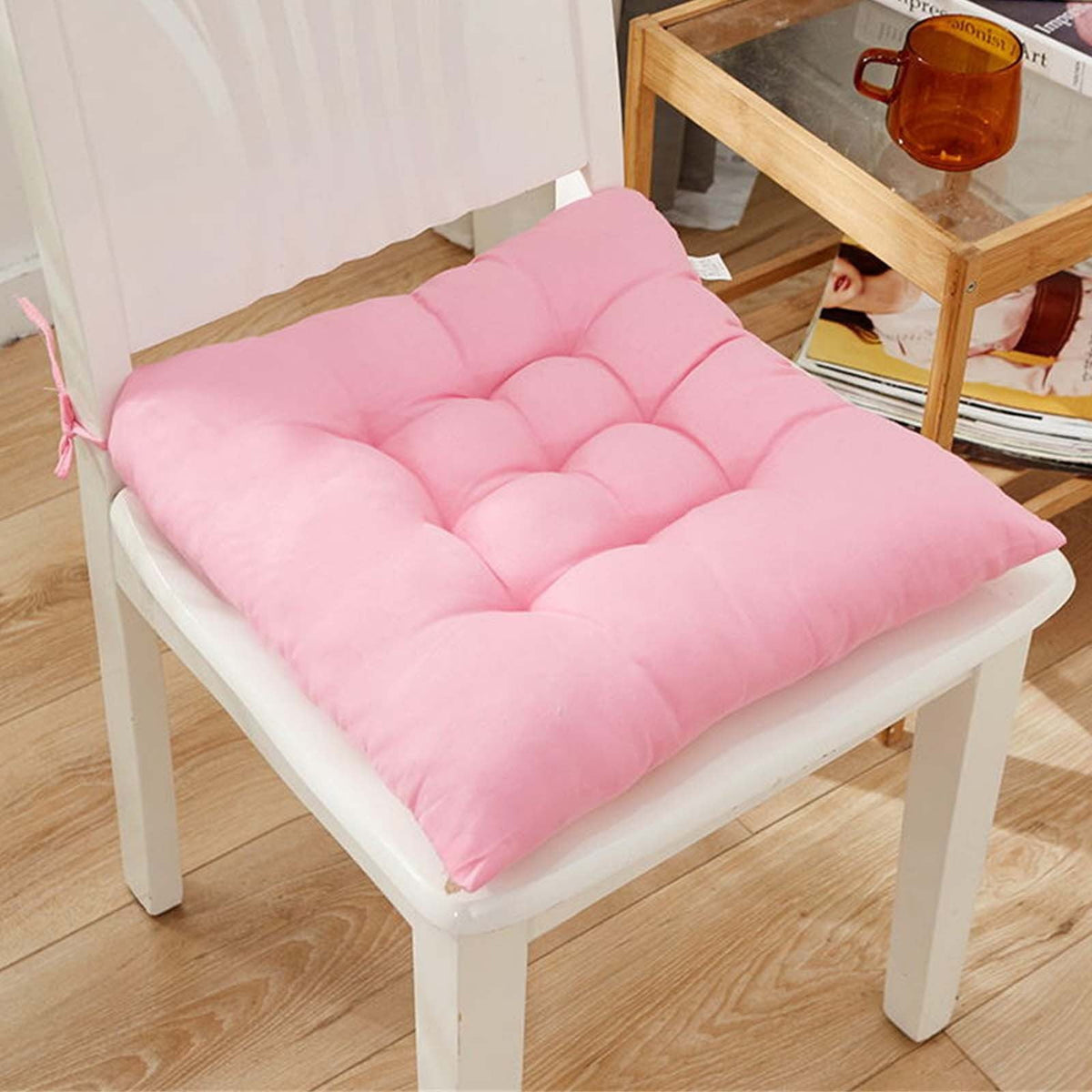 Chair Cushions Non-Slip Rocking Chair Cushion with Ties for Living Room Kitchen, Indoor Seat Cushion, 15X15 Inches C
