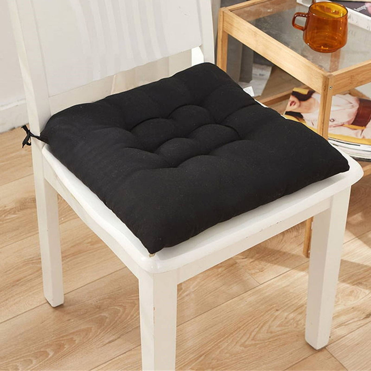 Chair Cushions Non-Slip Rocking Chair Cushion with Ties for Living Room Kitchen, Indoor Seat Cushion, 15X15 Inches D
