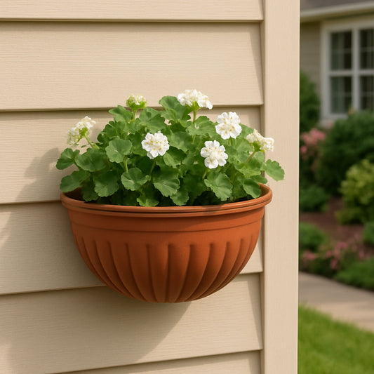 Tyidzon Semi-Circular Hanging Planters for Indoor Outdoor Plants, Wall Mount Flower Pot Holder Hanger for Indoor and Outdoor Use Brown