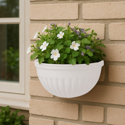 Tyidzon Semi-Circular Hanging Planters for Indoor Outdoor Plants, Wall Mount Flower Pot Holder Hanger for Indoor and Outdoor Use White