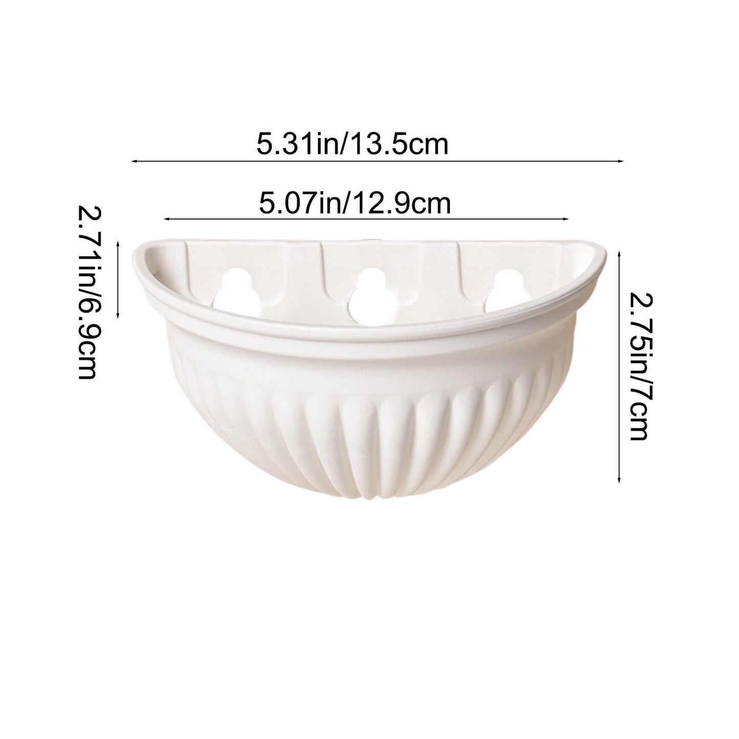 Tyidzon Semi-Circular Hanging Planters for Indoor Outdoor Plants, Wall Mount Flower Pot Holder Hanger for Indoor and Outdoor Use White