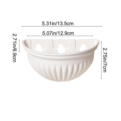 Tyidzon Semi-Circular Hanging Planters for Indoor Outdoor Plants, Wall Mount Flower Pot Holder Hanger for Indoor and Outdoor Use White