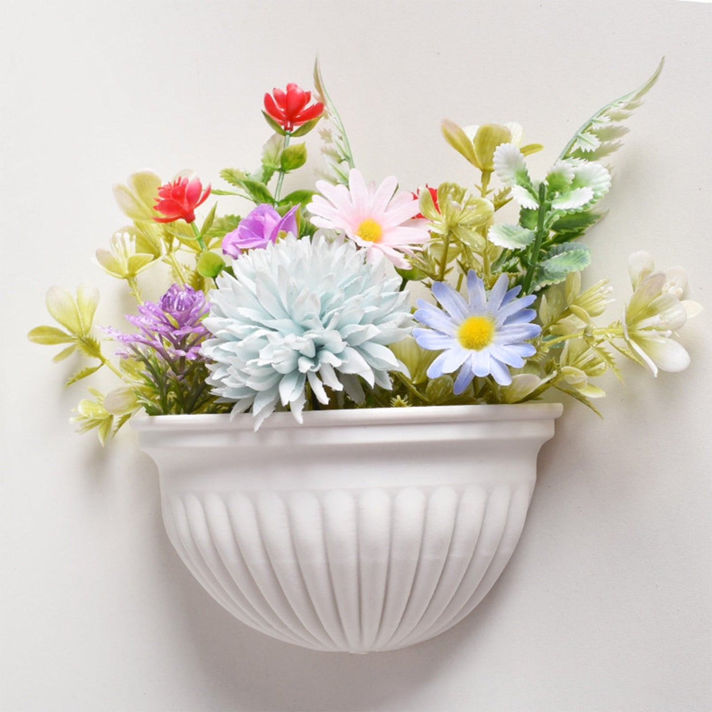 Tyidzon Semi-Circular Hanging Planters for Indoor Outdoor Plants, Wall Mount Flower Pot Holder Hanger for Indoor and Outdoor Use White