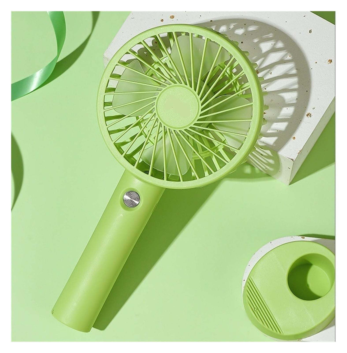 Mini Handheld Fan (White) Portable Fan Powerful Handheld Fan Cute Design 3 Speed Personal Small Desk Fan with Base Lightweight Makeup Usb Rechargeable Fan for Stylish Travel Indoor Outdoo One Size A