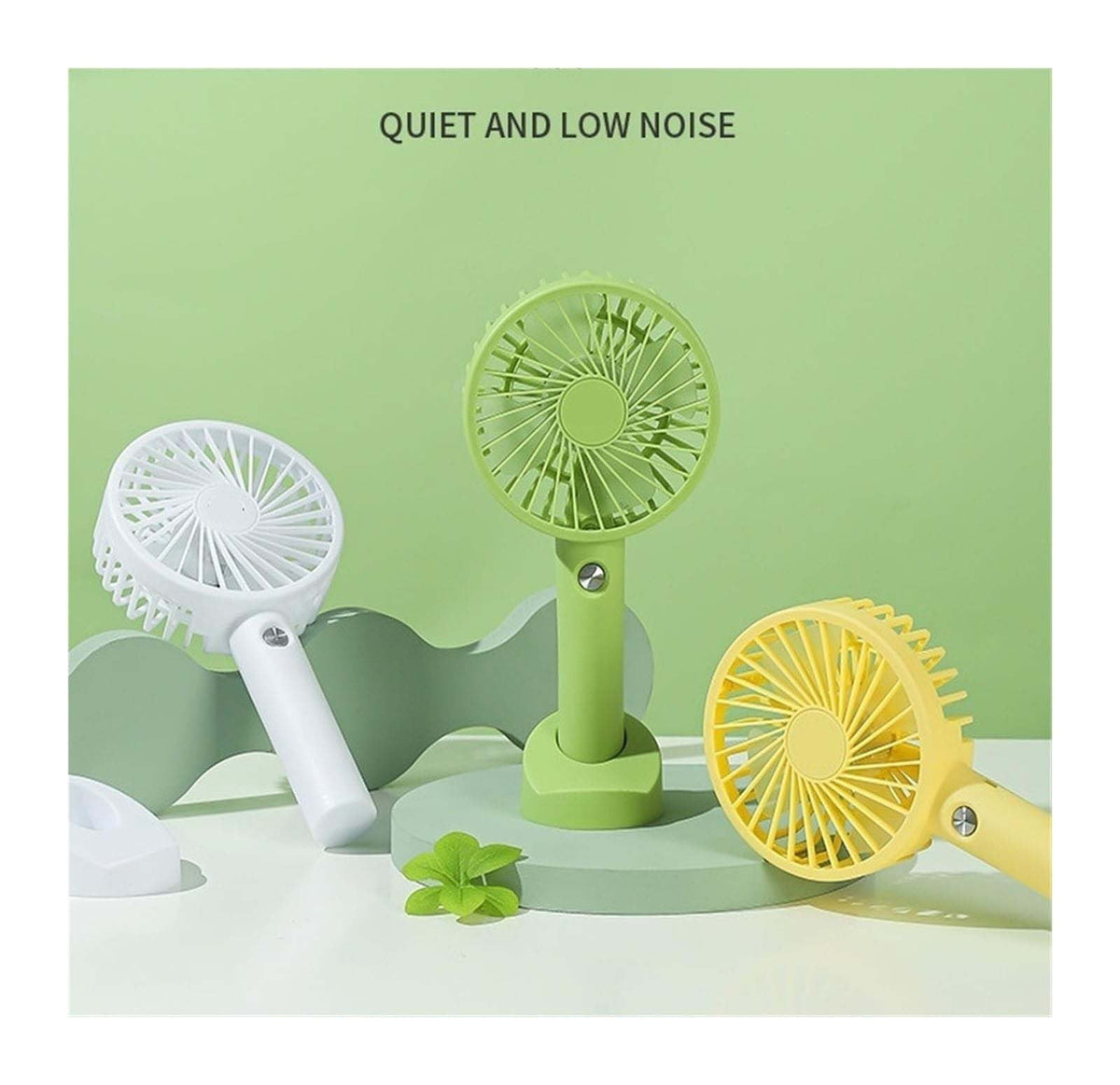 Mini Handheld Fan (White) Portable Fan Powerful Handheld Fan Cute Design 3 Speed Personal Small Desk Fan with Base Lightweight Makeup Usb Rechargeable Fan for Stylish Travel Indoor Outdoo One Size Yellow