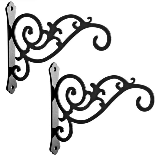 JWDX Hot Clearance Hanging Plant Bracket Wall Wrought Hook Hanging Plant Bracket Outdoor Flowerpot Hook Decorative Flower Rack Flower Rack Living Room Flower Rack Balcony Green Radish Finishing Balcony green flower stand Black