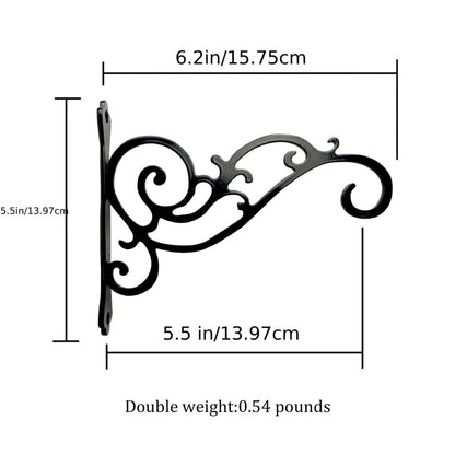 JWDX Hot Clearance Hanging Plant Bracket Wall Wrought Hook Hanging Plant Bracket Outdoor Flowerpot Hook Decorative Flower Rack Flower Rack Living Room Flower Rack Balcony Green Radish Finishing Balcony green flower stand Black
