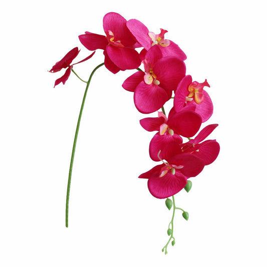 LGCASL Flowers Faux Butterfly Orchid 1 Pc Real Double Branch Silk Flowers for Wedding Home Office Party Hotel Yard Decoration Restaurant Patio Festive Furnishing, 1 Artificial Flower White artificial flowers Red