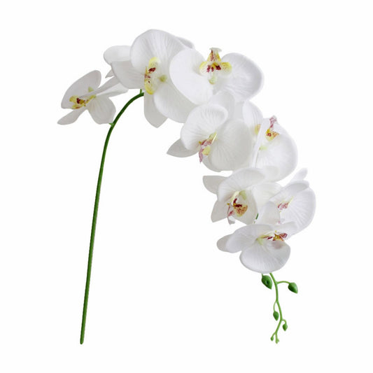 LGCASL Flowers Faux Butterfly Orchid 1 Pc Real Double Branch Silk Flowers for Wedding Home Office Party Hotel Yard Decoration Restaurant Patio Festive Furnishing, 1 Artificial Flower artificial flowers White