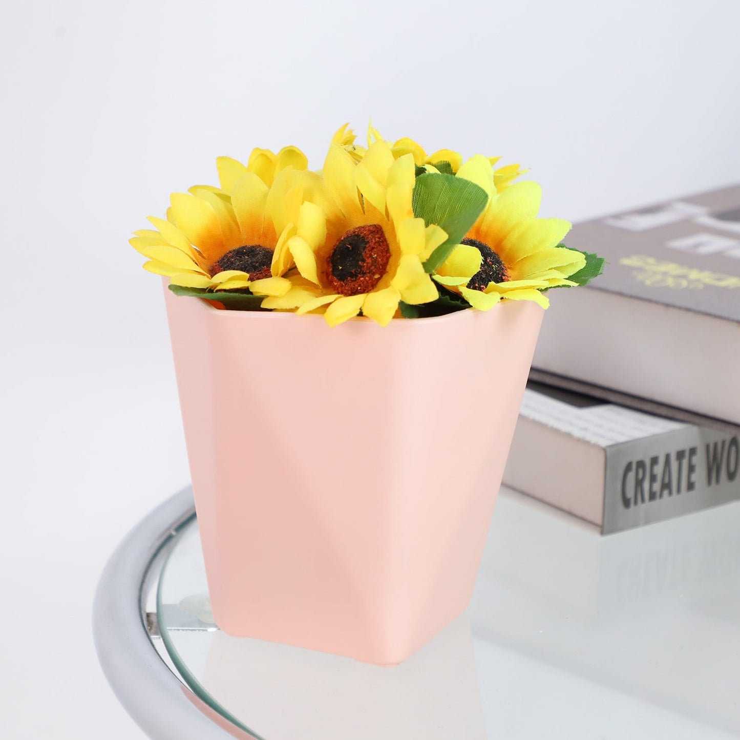 JWDX Flower Pots Clearance, Gardening Suppliesbalcony Household Plastic Flower Pot Resin Nordic Thicken Large Flower Pot, Suitable for Indoor and Outdoor Green Plant Planting White Z1-Pink