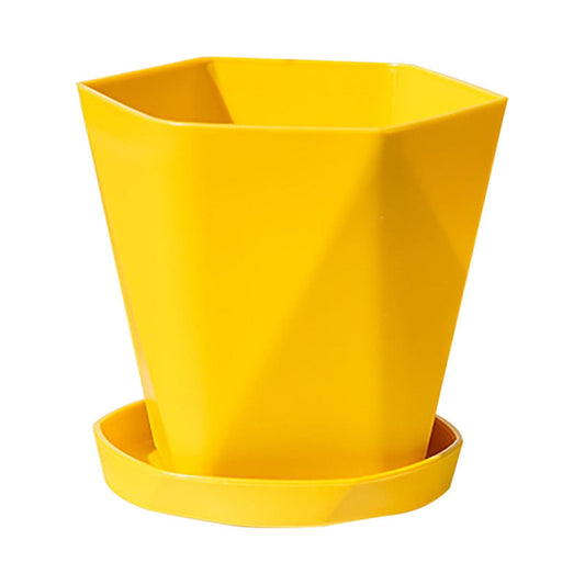 JWDX Flower Pots Clearance, Gardening Suppliesbalcony Household Plastic Flower Pot Resin Nordic Thicken Large Flower Pot, Suitable for Indoor and Outdoor Green Plant Planting White Z1-Yellow