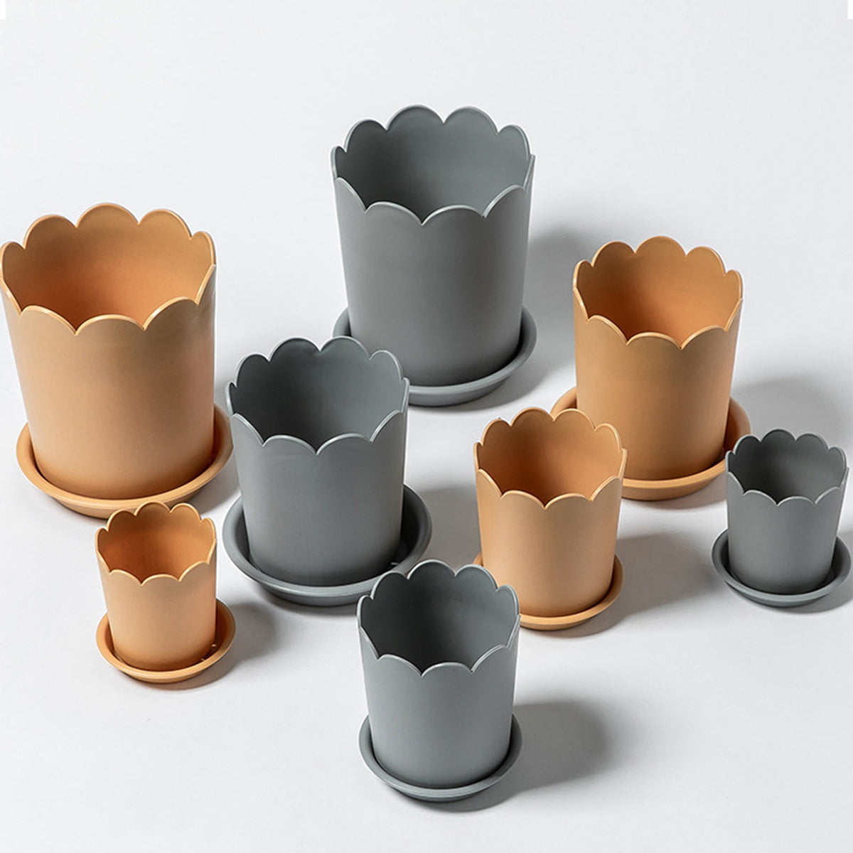 Flower Pots , Garden Supplies Promotion! Plastic Plant Pots for Plants With Saucers Indoor Set of 1 Plastic Planters Modern Flower Pot With Hole for All House Plants Herbs Flowers Or4 Z5-GY2