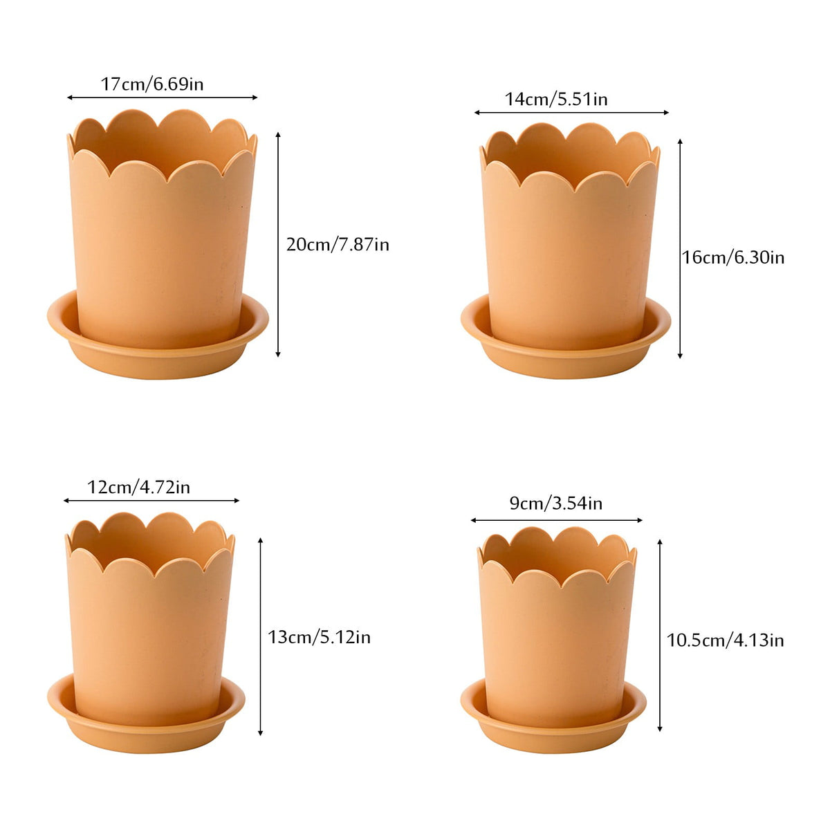 Flower Pots , Garden Supplies Promotion! Plastic Plant Pots for Plants With Saucers Indoor Set of 1 Plastic Planters Modern Flower Pot With Hole for All House Plants Herbs Flowers Or4 Z5-OR1