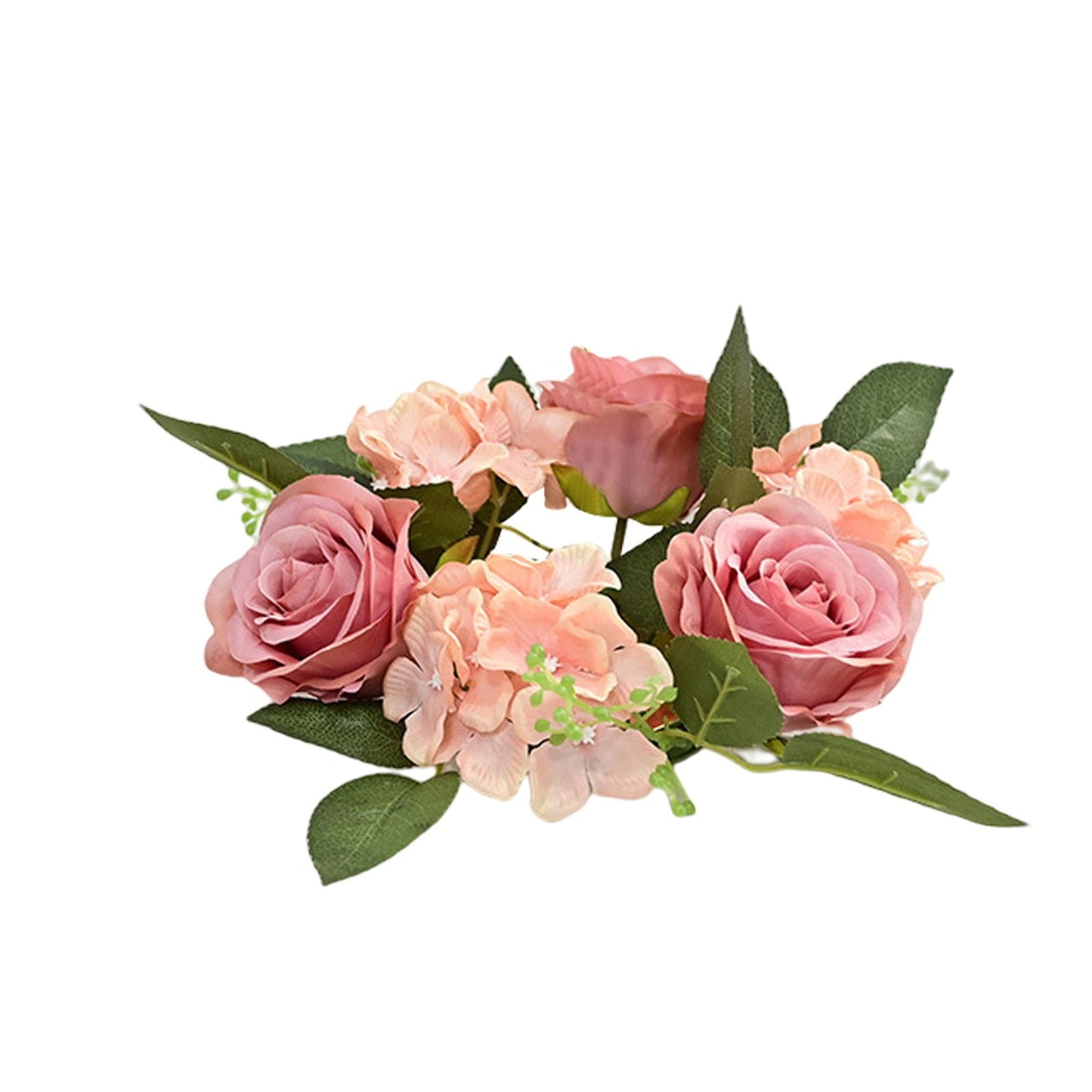 Clearance! JWDX Simulated Pendant, Artificial Flowers Promotion, Simulation Rose Wreath 20Cm Candlestick Wreath Christmas Decoration Window Prop Table Wedding Decoration Flowers E
