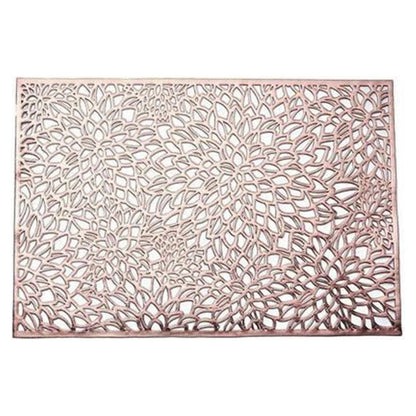 JWDX Placemat Clearance! Rectangular Flower Pvc Placemat Home Daily Table Decoration Pvc Hot Gold Placemat, Kitchen Mat Promotion Include 6*Placemat Rose Gold