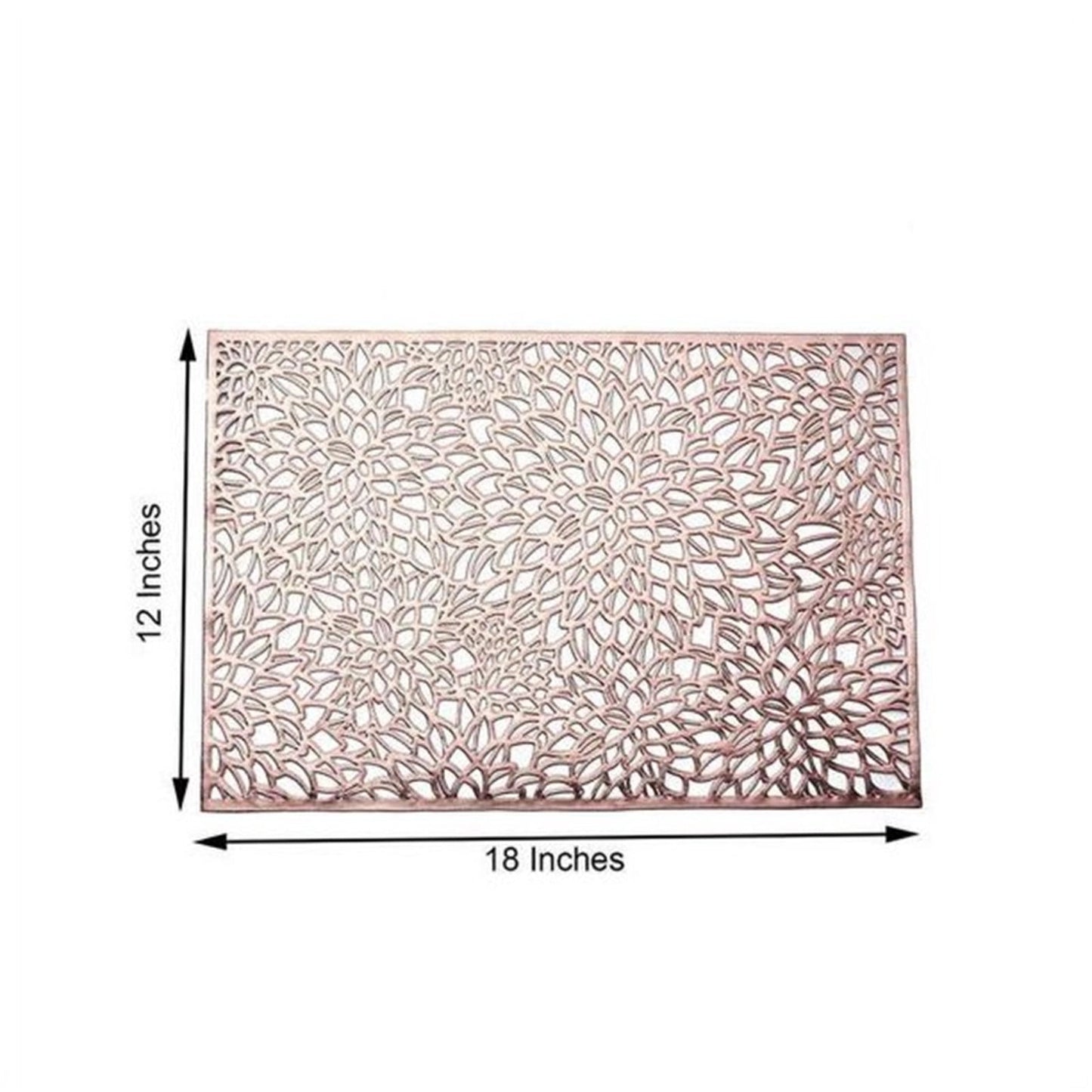 JWDX Placemat Clearance! Rectangular Flower Pvc Placemat Home Daily Table Decoration Pvc Hot Gold Placemat, Kitchen Mat Promotion Include 6*Placemat Rose Gold