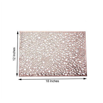 JWDX Placemat Clearance! Rectangular Flower Pvc Placemat Home Daily Table Decoration Pvc Hot Gold Placemat, Kitchen Mat Promotion Include 6*Placemat Rose Gold