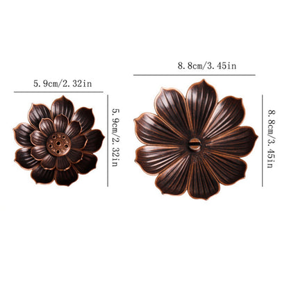 JWDX Rack Clearance! Ash Incense with Burner Brass Flower Burner Yoga Catcher Rack Stick Incense Tea Other, Storage Rack Promotion Include 1*Sandalwood Tray Brown