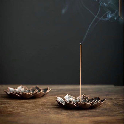 JWDX Rack Clearance! Ash Incense with Burner Brass Flower Burner Yoga Catcher Rack Stick Incense Tea Other, Storage Rack Promotion Include 1*Sandalwood Tray Brown