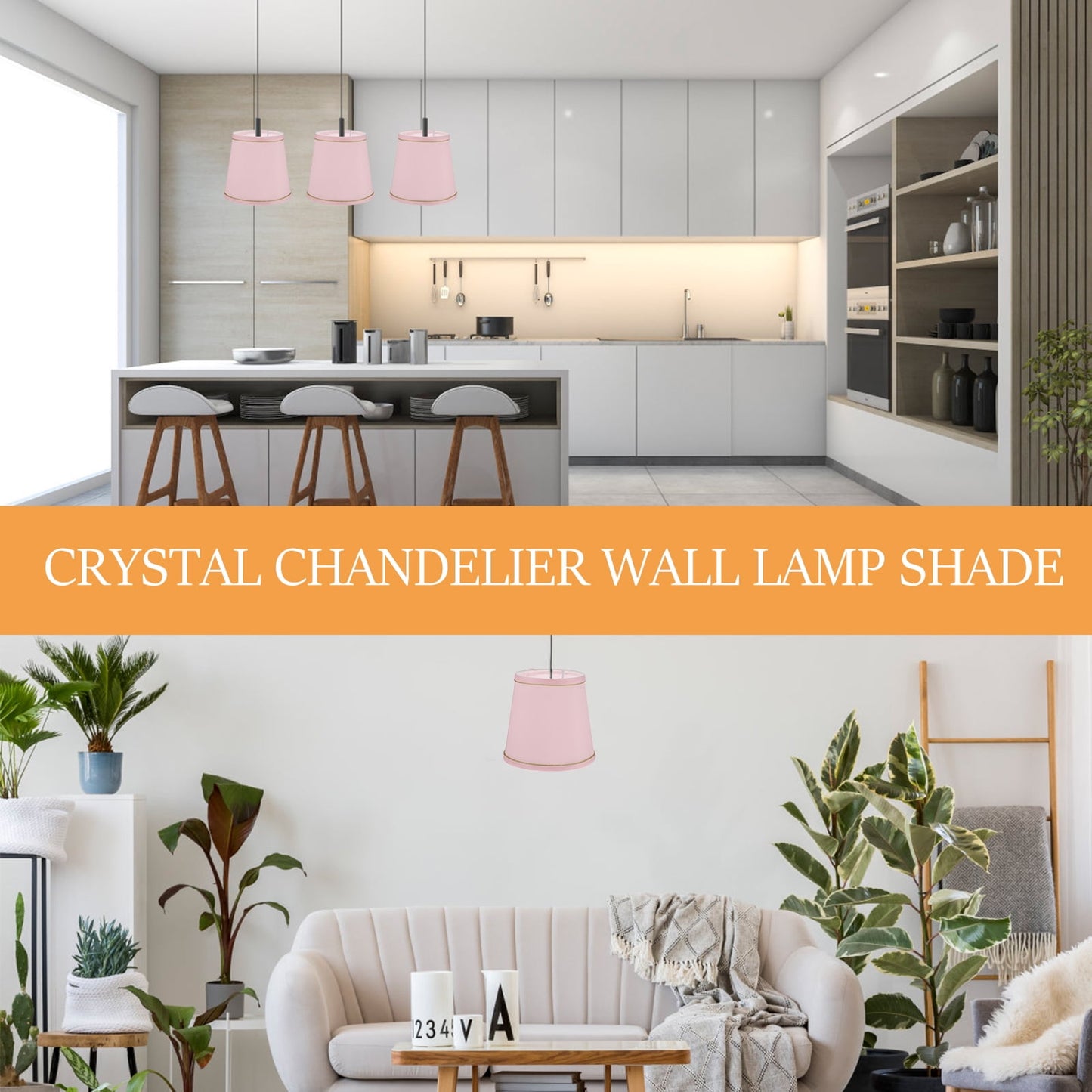 Ortofally Drum Lamp Shade Linen Fabric Lamp Cover Chandelier Lamp Shades for Chandeliers Lights Table Floor Wall Lamps Replacement 17.00X16.00X4.00CM Pink