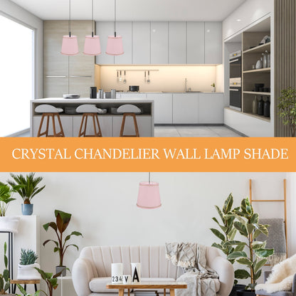 Ortofally Drum Lamp Shade Linen Fabric Lamp Cover Chandelier Lamp Shades for Chandeliers Lights Table Floor Wall Lamps Replacement 17.00X16.00X4.00CM Pink