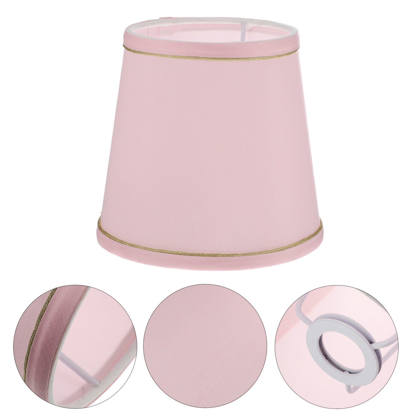 Ortofally Drum Lamp Shade Linen Fabric Lamp Cover Chandelier Lamp Shades for Chandeliers Lights Table Floor Wall Lamps Replacement 17.00X16.00X4.00CM Pink