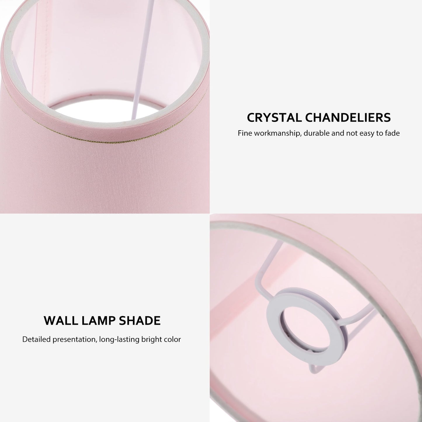 Ortofally Drum Lamp Shade Linen Fabric Lamp Cover Chandelier Lamp Shades for Chandeliers Lights Table Floor Wall Lamps Replacement 17.00X16.00X4.00CM Pink