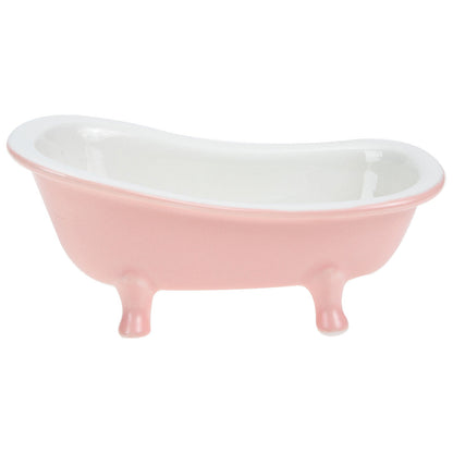 SWETRACE Bathtub Shaped Flower Pot Pink Ceramic 1Set 6.3x3.5x2.8in