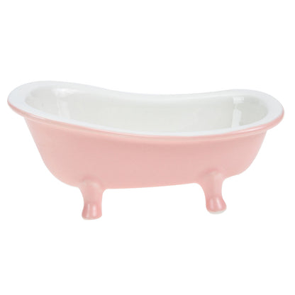SWETRACE Bathtub Shaped Flower Pot Pink Ceramic 1Set 6.3x3.5x2.8in