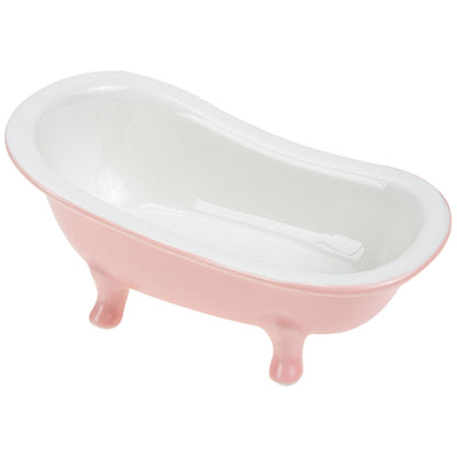 SWETRACE Bathtub Shaped Flower Pot Pink Ceramic 1Set 6.3x3.5x2.8in