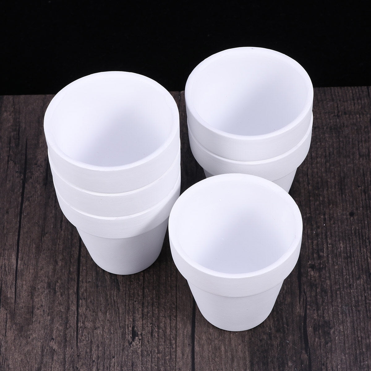 Worgeous 5Pcs 10x10CM Small White Terracotta Pot Clay Ceramic Pottery Planter Cactus Flower Pots Succulent Nursery Pots with Hole