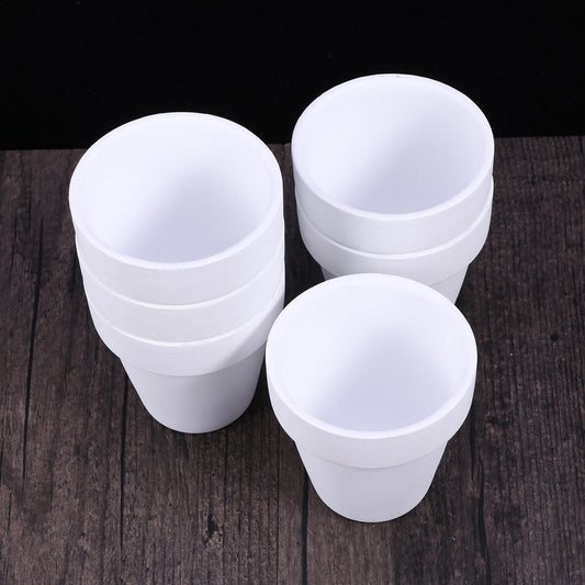 Worgeous 5Pcs 10x10CM Small White Terracotta Pot Clay Ceramic Pottery Planter Cactus Flower Pots Succulent Nursery Pots with Hole