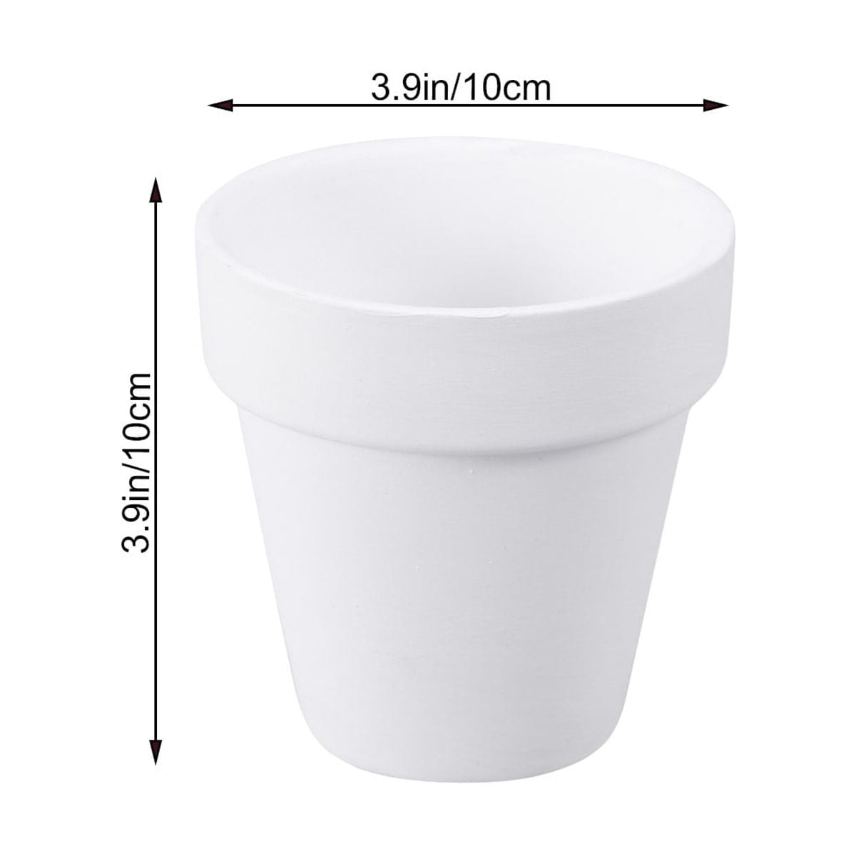 Worgeous 5Pcs 10x10CM Small White Terracotta Pot Clay Ceramic Pottery Planter Cactus Flower Pots Succulent Nursery Pots with Hole
