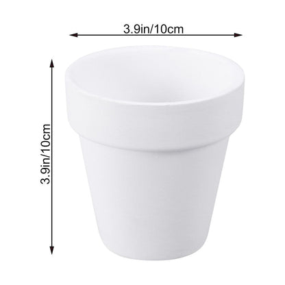 Worgeous 5Pcs 10x10CM Small White Terracotta Pot Clay Ceramic Pottery Planter Cactus Flower Pots Succulent Nursery Pots with Hole
