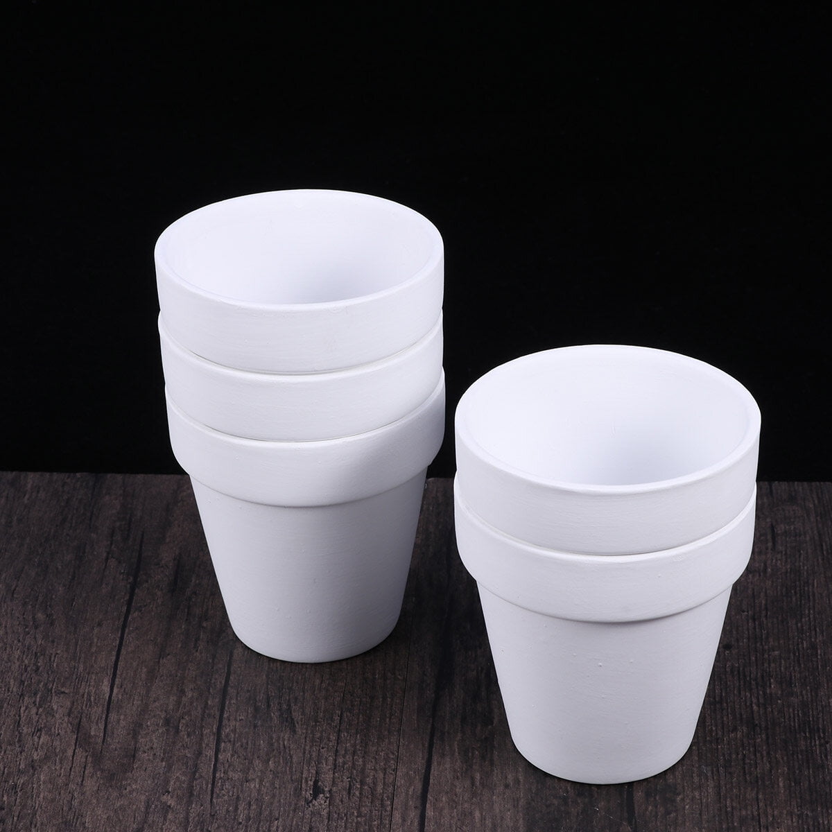 Worgeous 5Pcs 10x10CM Small White Terracotta Pot Clay Ceramic Pottery Planter Cactus Flower Pots Succulent Nursery Pots with Hole
