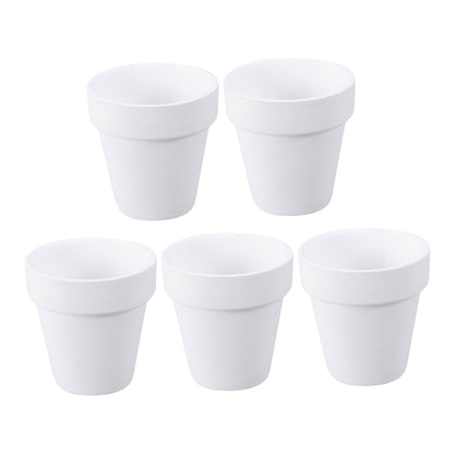 Worgeous 5Pcs 10x10CM Small White Terracotta Pot Clay Ceramic Pottery Planter Cactus Flower Pots Succulent Nursery Pots with Hole