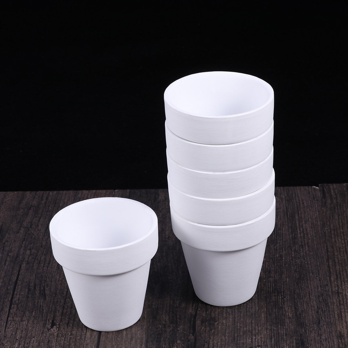 Worgeous 5Pcs 10x10CM Small White Terracotta Pot Clay Ceramic Pottery Planter Cactus Flower Pots Succulent Nursery Pots with Hole