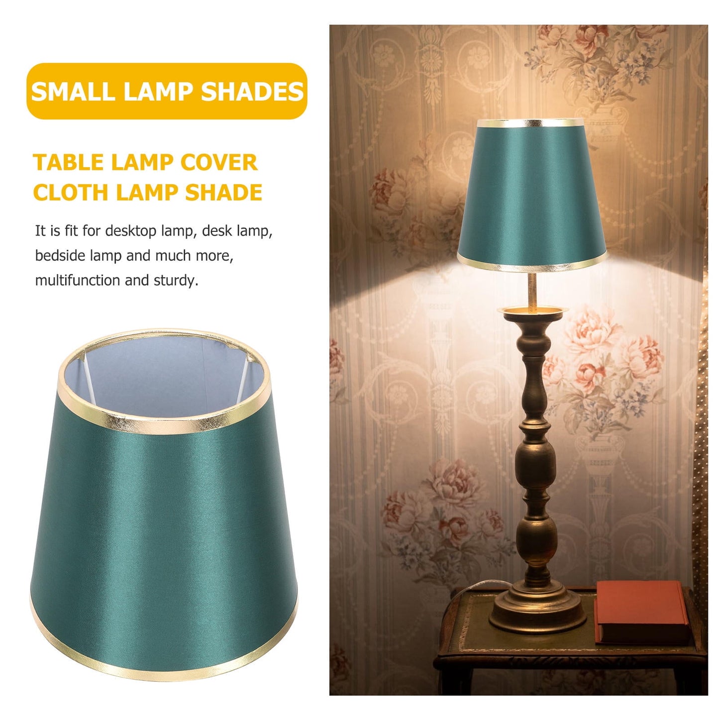 Worgeous Green Fabric Drum Lamp Shade for Table Lamps and Chandelier Perfect for Home Decoration 12 in