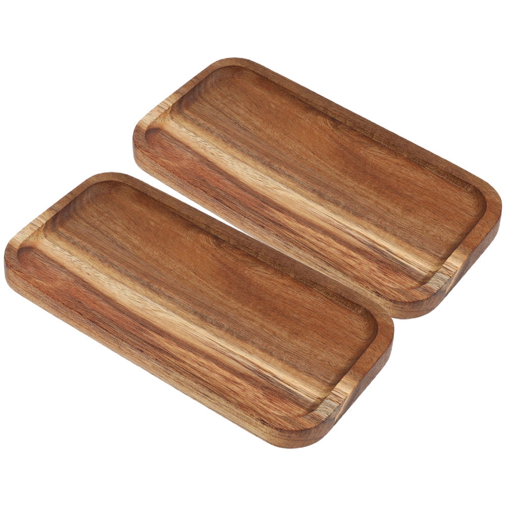 SWETRACE Wood Fruit Tray Wooden Tray Multi-Color 2Set